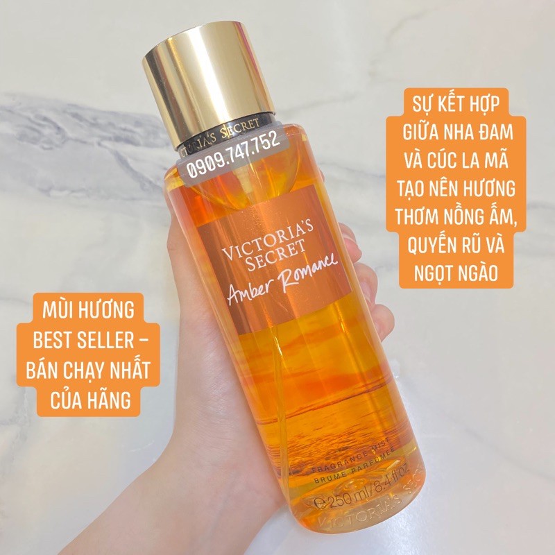 [Amber Romace - Best Seller] Body Mist Victoria’s Secret 250ml - Nước Hoa Nữ Xịt Toàn Thân Vic VS Có Sẵn Fullsize Mới