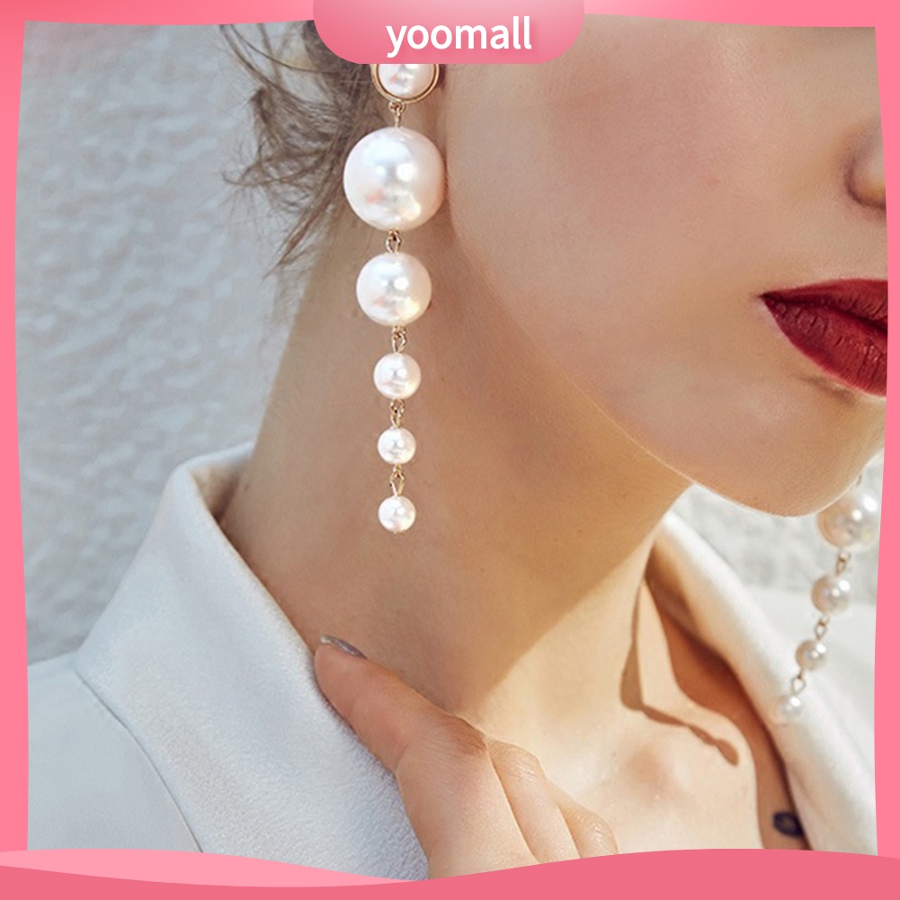 Bông tai dáng dài ngọc trai giả thời trang nữ tính