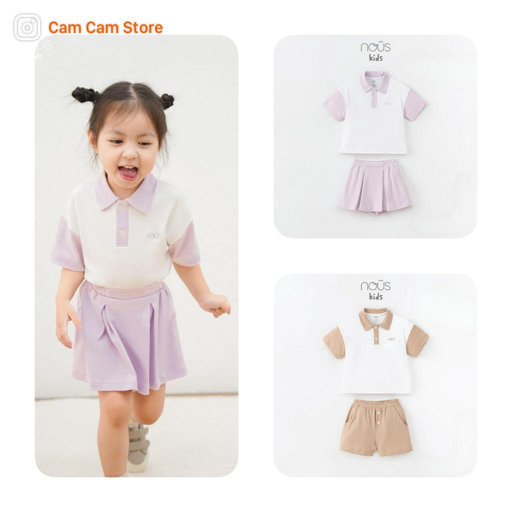 [3-6Y]Bộ polo cộc tay Nous dành cho bé trai bé gái thời trang đi học đi chơi cao cấp