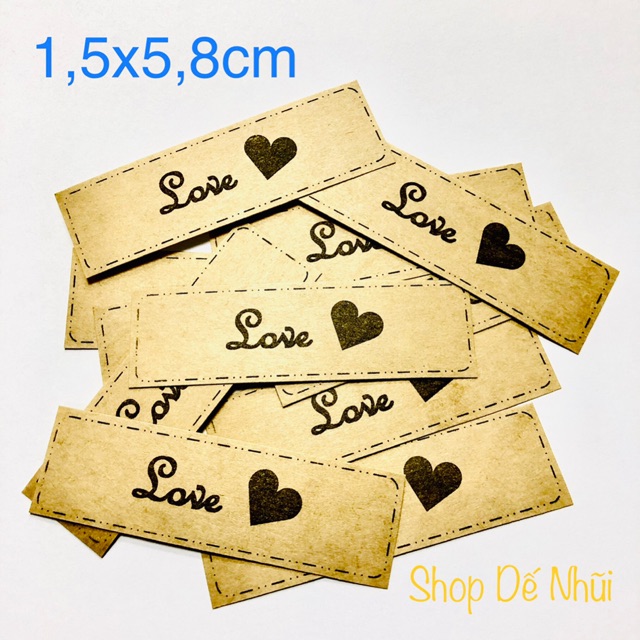 50 Nhãn Stickers Chữ LOVE/ I LOVE YOU 1,5x5,8cm