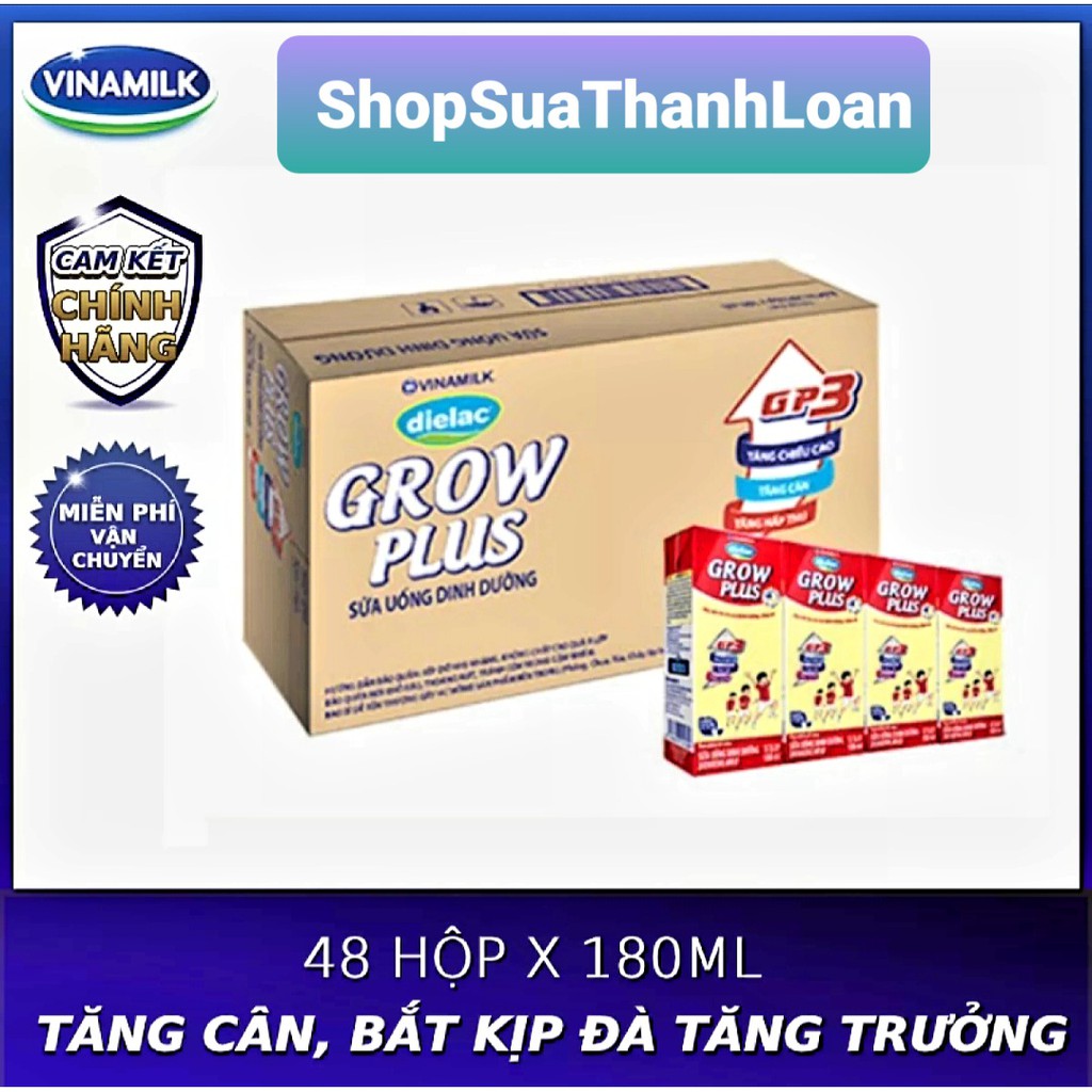 Sữa Dielac Grow Plus 180ml thùng 48 hộp