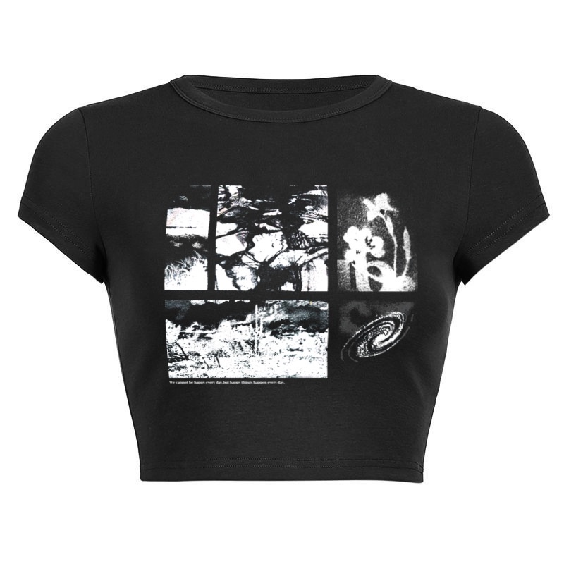 Áo thun croptop MMIOT Y2K phong cách harajuku thập niên 90s thời trang mùa hè