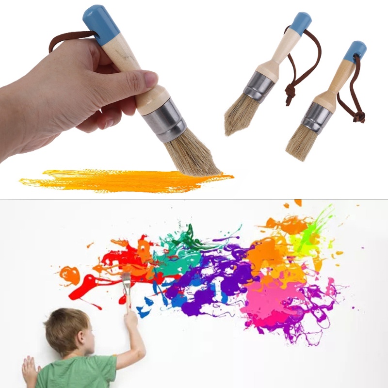 Bộ 2 Cây Cọ Vẽ Tranh Đầu Tròn Và Đầu Nhọn Bằng Lông Tự Nhiên