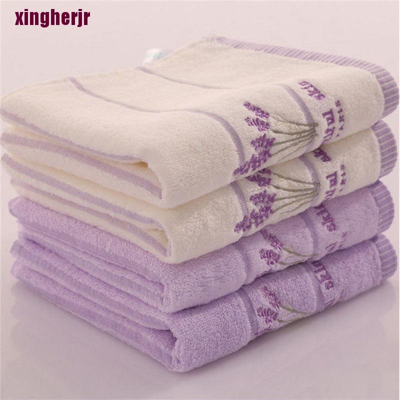 Khăn Tắm Cotton Thêu Hình Hoa Oải Hương
