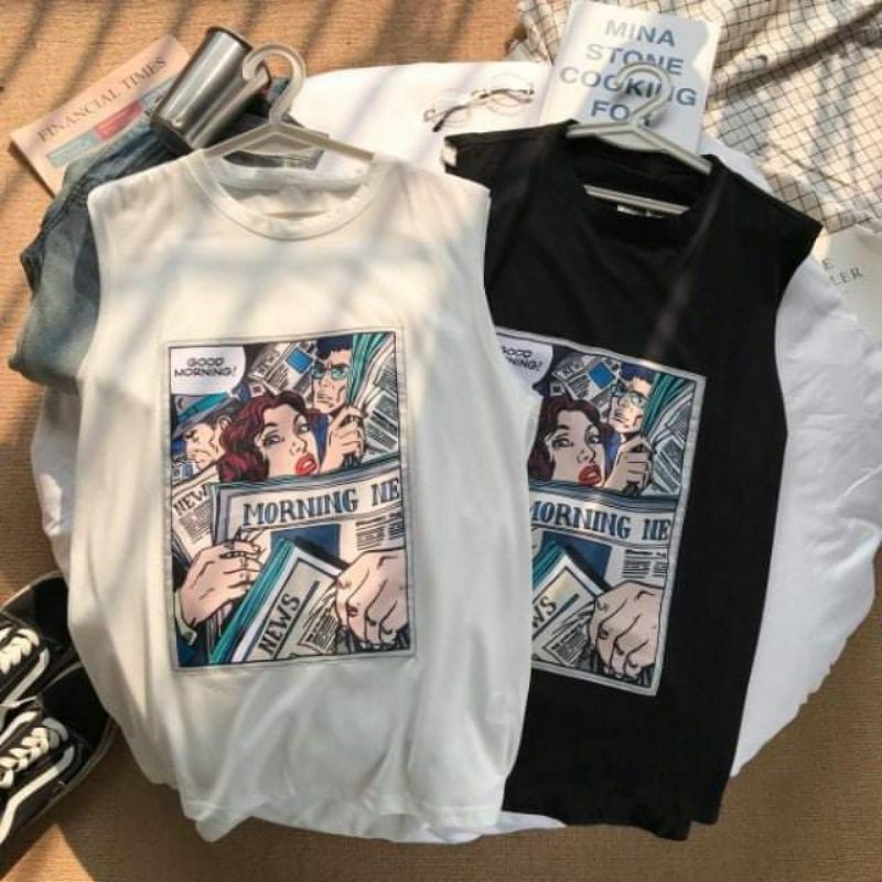 [Order] áo tank top gym hình manga unisex nam nữ