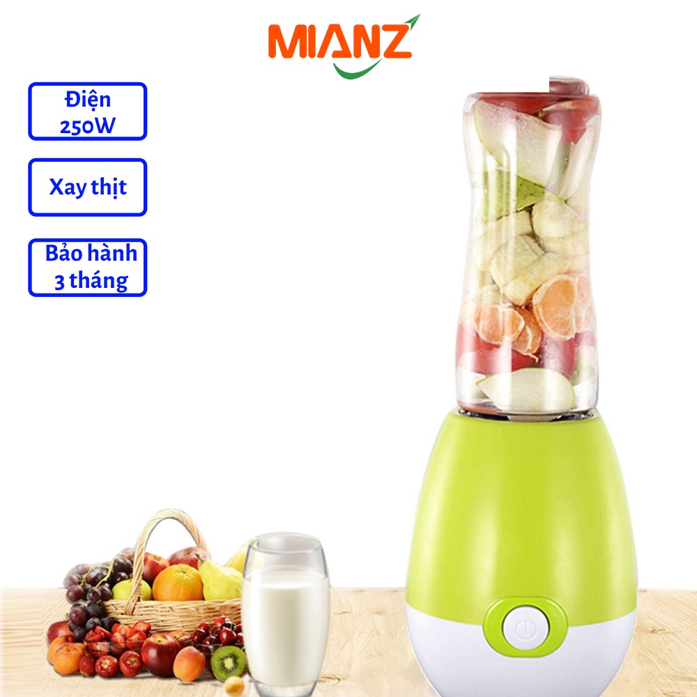 Máy xay sinh tố cầm tay cắm điện - Công suất 250W - 500ML - Xay thịt, đá - MIANZ STORE - Bảo hành 3 tháng