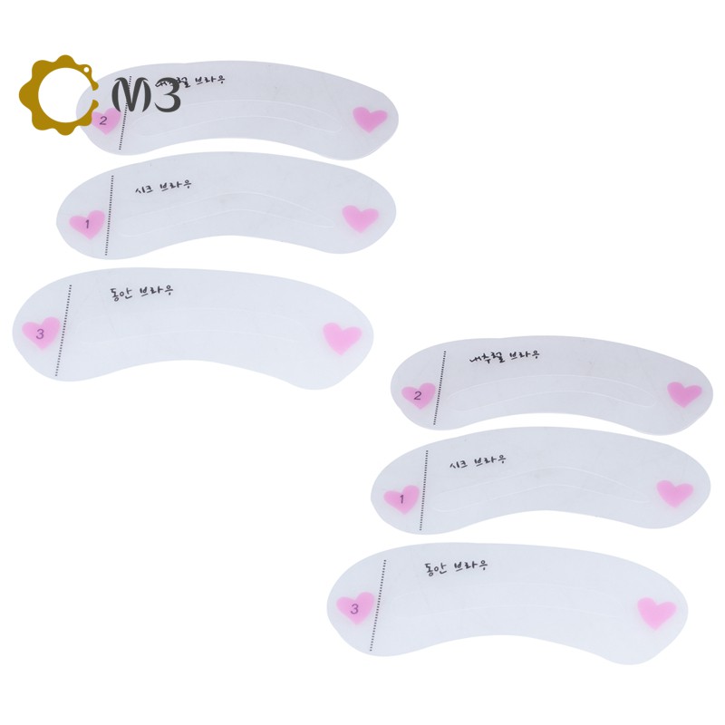 (Hàng Mới Về) Set 6 Khuôn Kẻ Lông Mày Trang Điểm Tiện Dụng