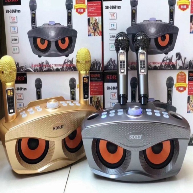 Loa Bluetooth Karaoke SD-306 Plus Loại 1 tặng kèm 2 micro hát Karaoke không dây.Bass đập siêu hay SD301 - SD 309