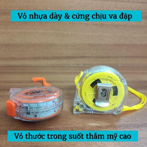 Thước dây, thước kéo, thước cuộn 2 mặt Lỗ Ban YELANG / Chất liệu thép không gỉ - Vỏ nhựa cứng trong suốt thẩm mỹ