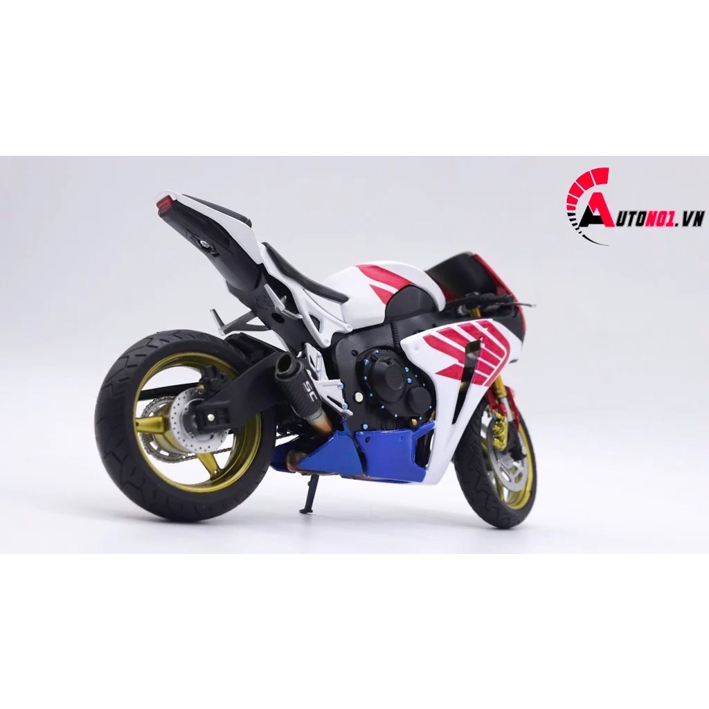 MÔ HÌNH XE HONDA CBR 1000RR WHITE RED ĐỘ PÔ - ĐỘ MÂM 1:12 AUTONO1 D172