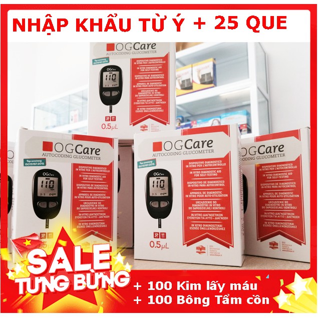 Máy đo đường huyết OG Care +25 que thử tặng 50 kim