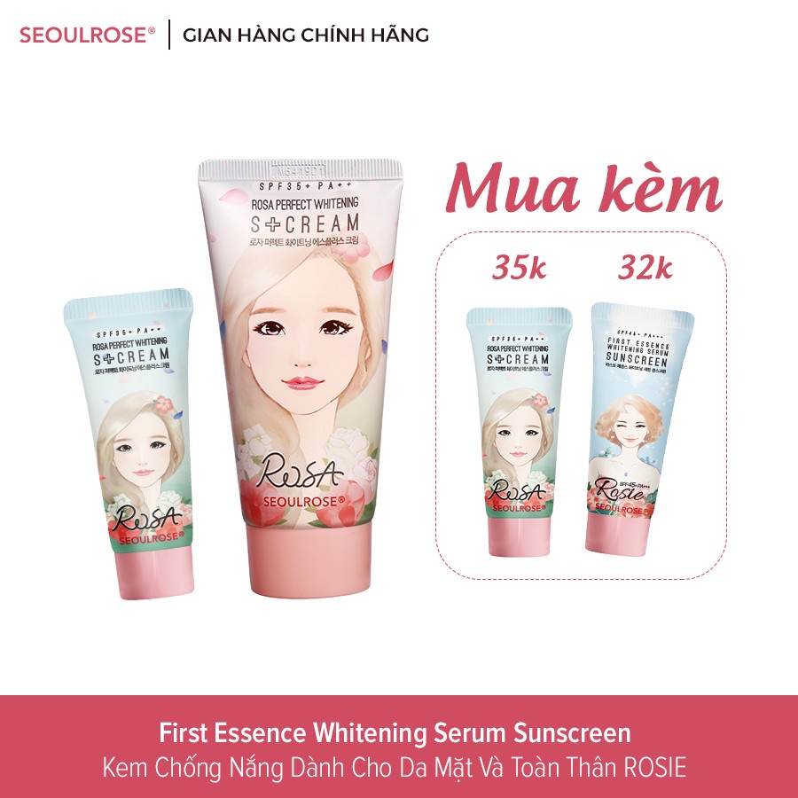 Kem dưỡng ẩm ban ngày seoulrose rosa chính hãng nâng tone da, chống nắng SPF35/PA+++ date 2025