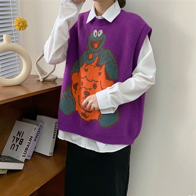 (HÀNG SẴN - ẢNH THẬT) Áo gile len cute cho nữ oversize, áo không tay cá tính - nhiều màu lựa chọn
