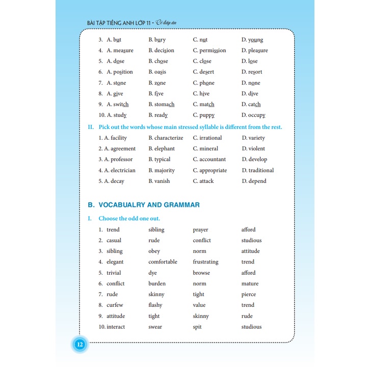 Sách - Bài tập tiếng Anh lớp 11 - Có đáp án
