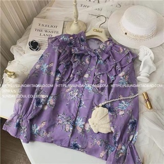 [ORDER] ÁO HOA SƠ MI CỔ NƠ