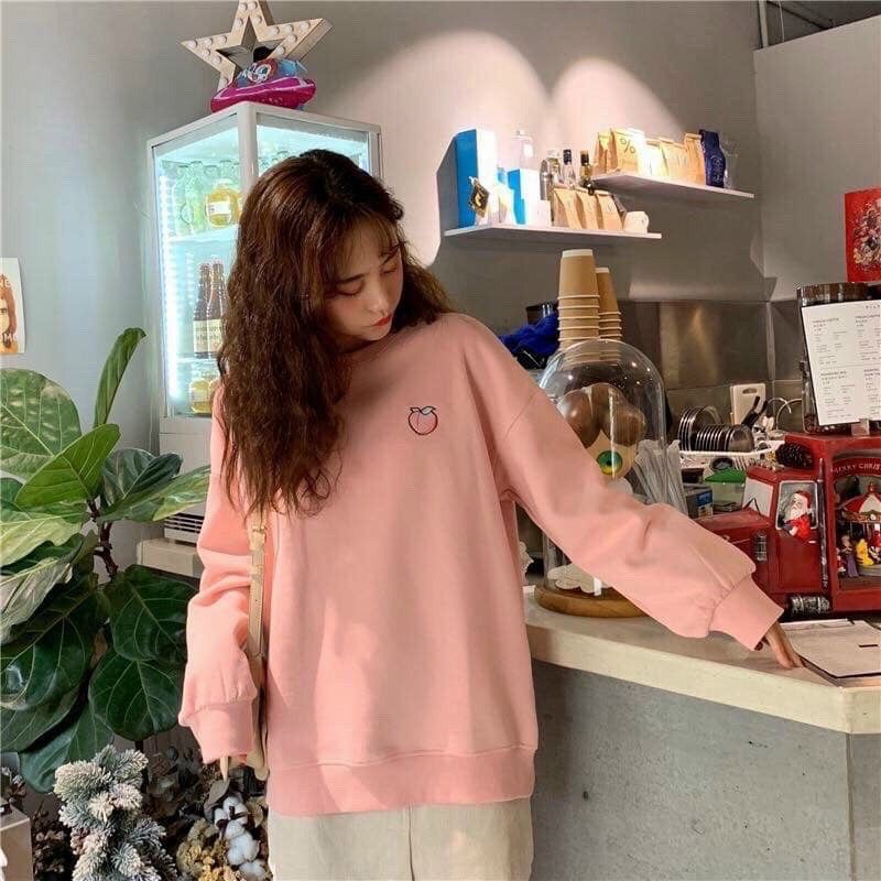 Áo sweater unisex form rộng MONTANA tay dài in trái cây dễ thương