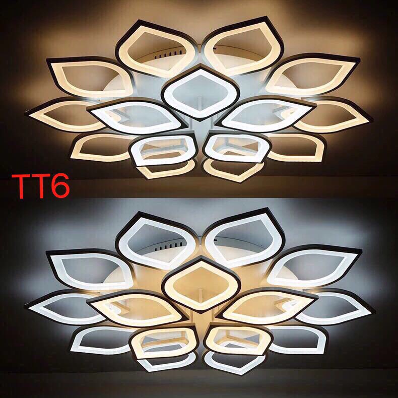 Đèn Ốp Trần LED Trang Trí Phòng Khách 3 Chế Độ Sáng_Có Điều Khiển Phân tầng 3 Chế độ sáng