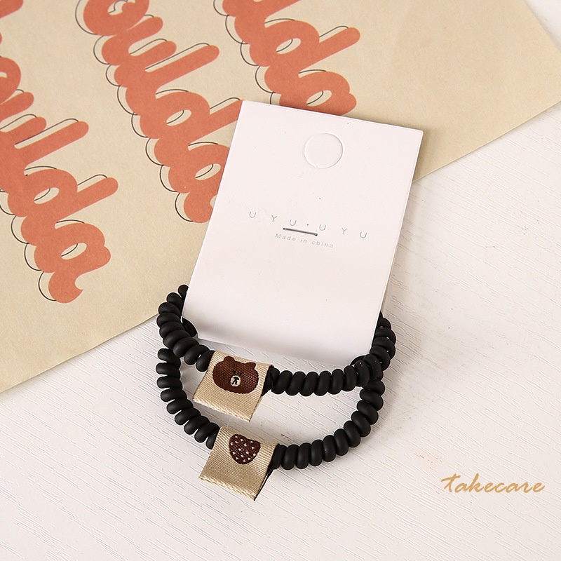 Bộ 2 dây buộc tóc dạng xoắn co giãn chống thấm nước tiện dụng