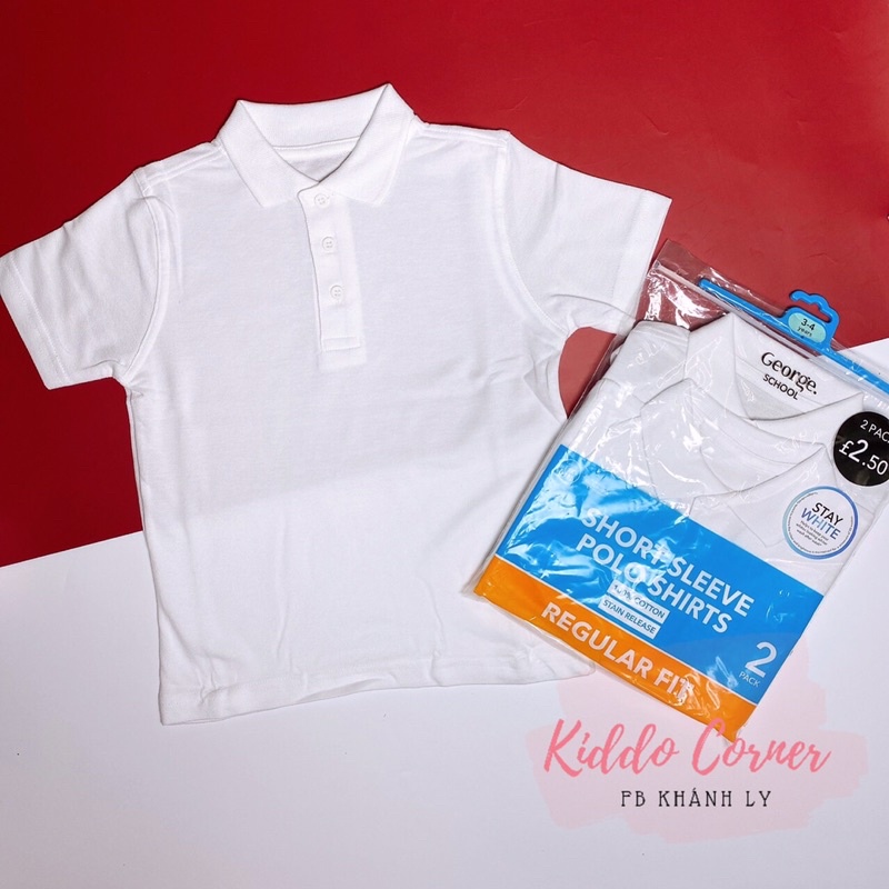 Áo phông có cổ nhãn hiệu George bé trai các màu siêu xinh  , Polo Cam kết Authentics 100%