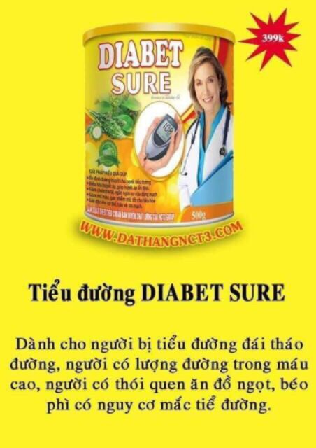 Cốm tiểu đường diabet sure dành cho người tiểu đường type 1&2