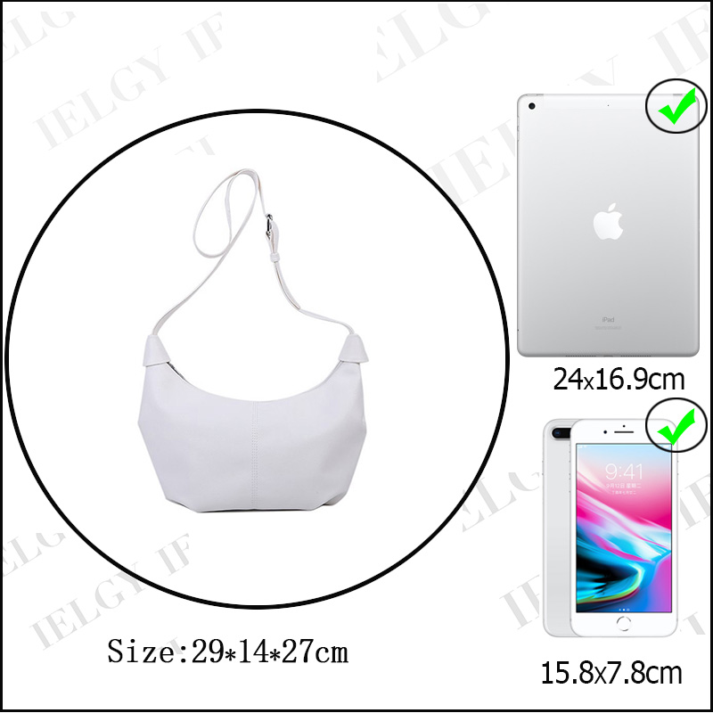 Túi xách IELGY hình bánh mì đeo 1 vai có khóa kéo màu đen thời trang cổ điển giản dị cho nữ