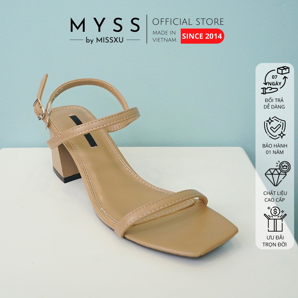 Giày sandal nữ bản ngang gót trụ xéo 5cm thời trang MYSS- SD120