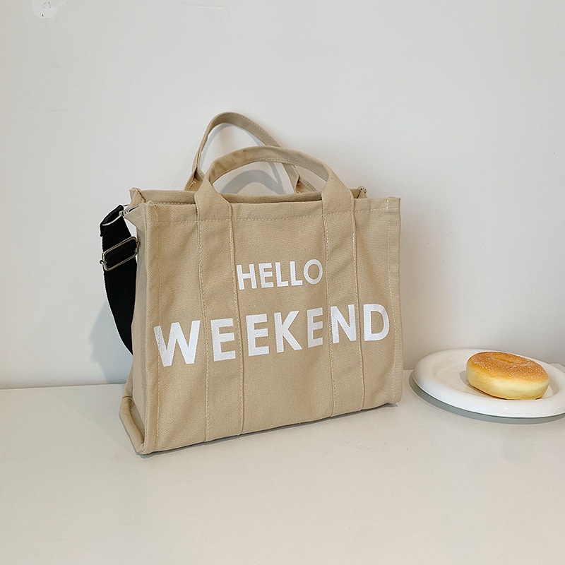 Túi Xách Canvas Cỡ Lớn Thời Trang Cho Học Sinh