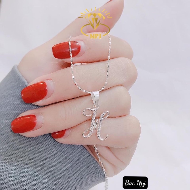 Dây chuyền chữ cái phong cách riêng, Vòng cổ chữ Bạc ta- Bạc Npj