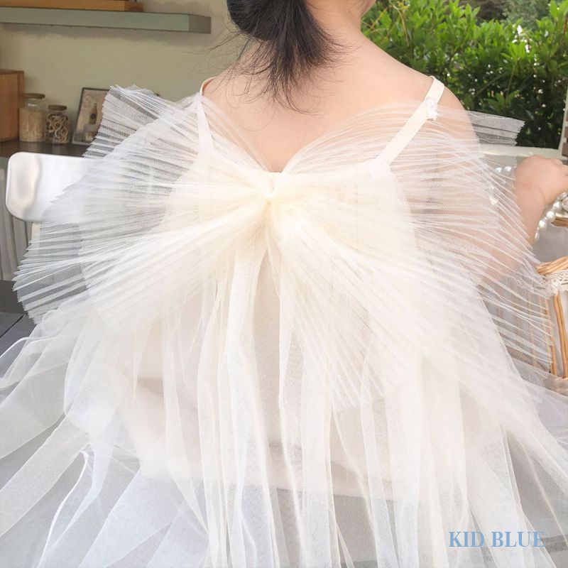 Đầm Công Chúa Hai Dây Đính Nơ Lưng Cho Bé Gái