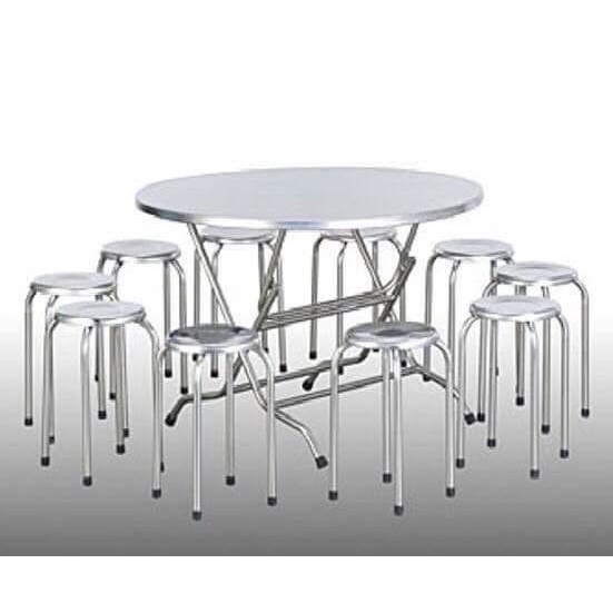 Bàn tròn inox giá rẻ-Mua ngay hôm nay, bàn tròn inox 1m2/1m4 ,bàn tròn inox xếp 3,bàn inox cao cấp