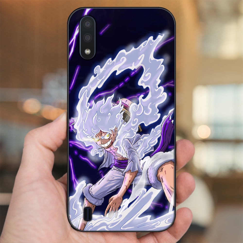 Ốp lưng Samsung A01 viền đen in hình Luffy One Piece