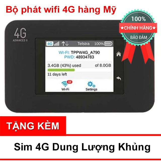 Bộ Phát Wifi 4G LTE Advanced Netgear Aircard 790S, 782S, AC800S Hàng Mỹ