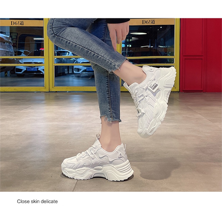 Giày thể thao đế dày thời trang mùa đông Hàn Quốc mới 2021 năng động cho nữ