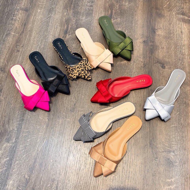 Dép sục nơ vải satin 1cm cao cấp