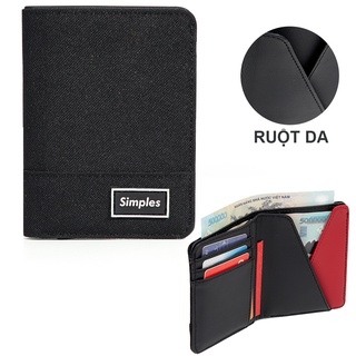 Ví VẢI & DA Simples brand Modern Wallet - Đứng