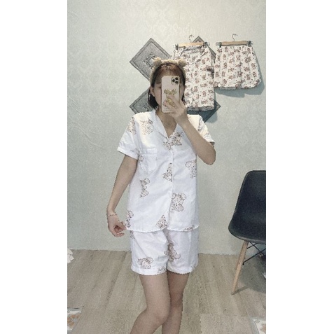 Sét Đồ Ngủ Pijama họa tiết gấu to 3D cực yêu