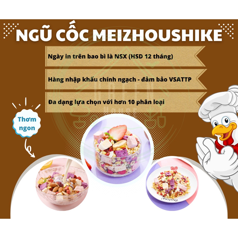 Gói Ngũ Cốc Yến Mạch Hoa Quả Mix Sữa Chua Sấy Dinh Dưỡng Ăn Kiêng/ Giảm Cân/ Eat Clean MEIZHOUSHIKE