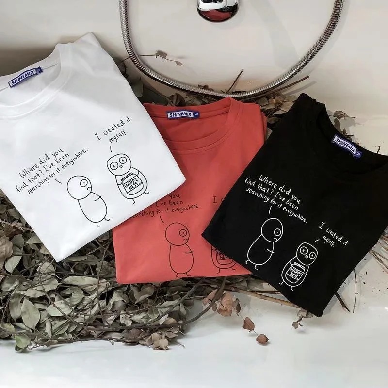 áo nam Tay Ngắn In Hình Hoạt Hình Trẻ Trung