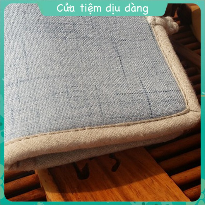 Ví thủ công vải canvas đựng thẻ phong cách tối giản không hoạ tiết cho nữ - mẫu ngắn