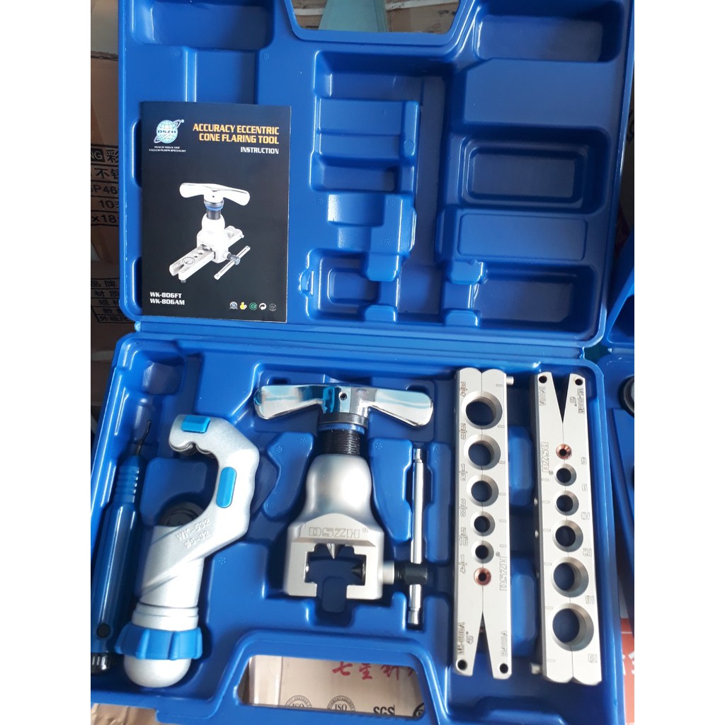 WIPCOOL Bộ dụng cụ bằng thép để mở rộng ống đồng (Bộ nong, loe ống đồng 2 kẹp kèm dao) - WK-N806FT và N805FT