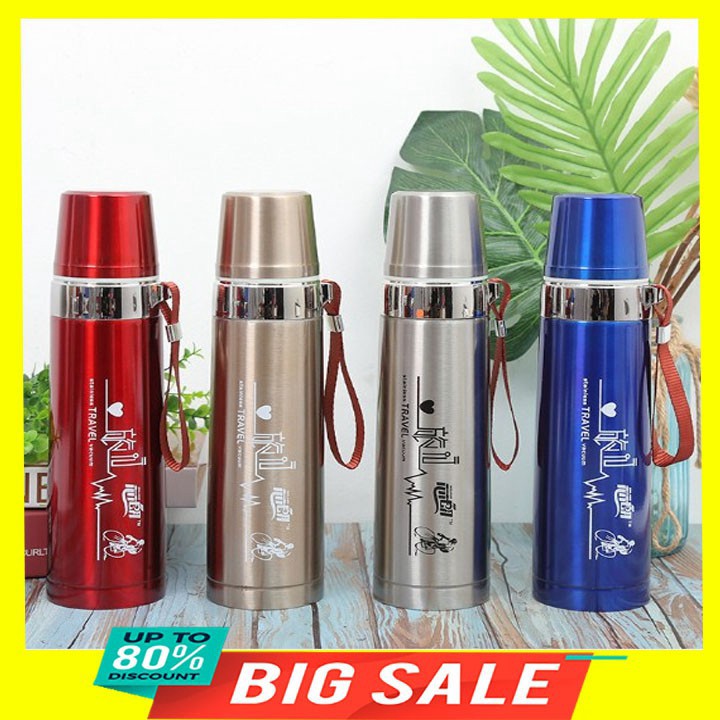 [ Flash Sale ] Bình giữ nhiệt inox 800ml  có dây treo