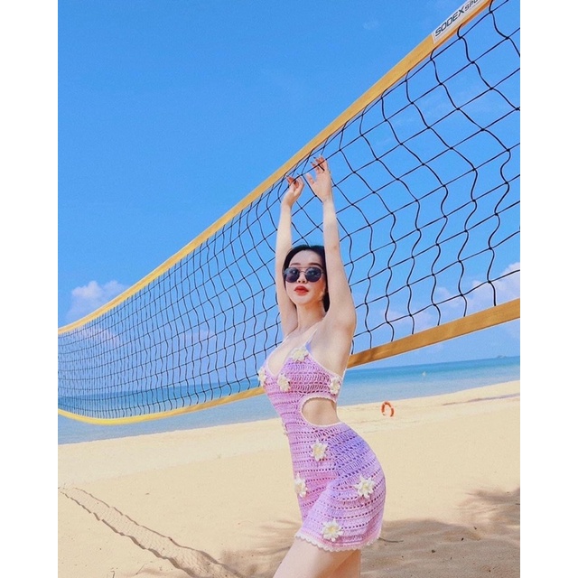 ĐẦM LEN MÓC TÍM