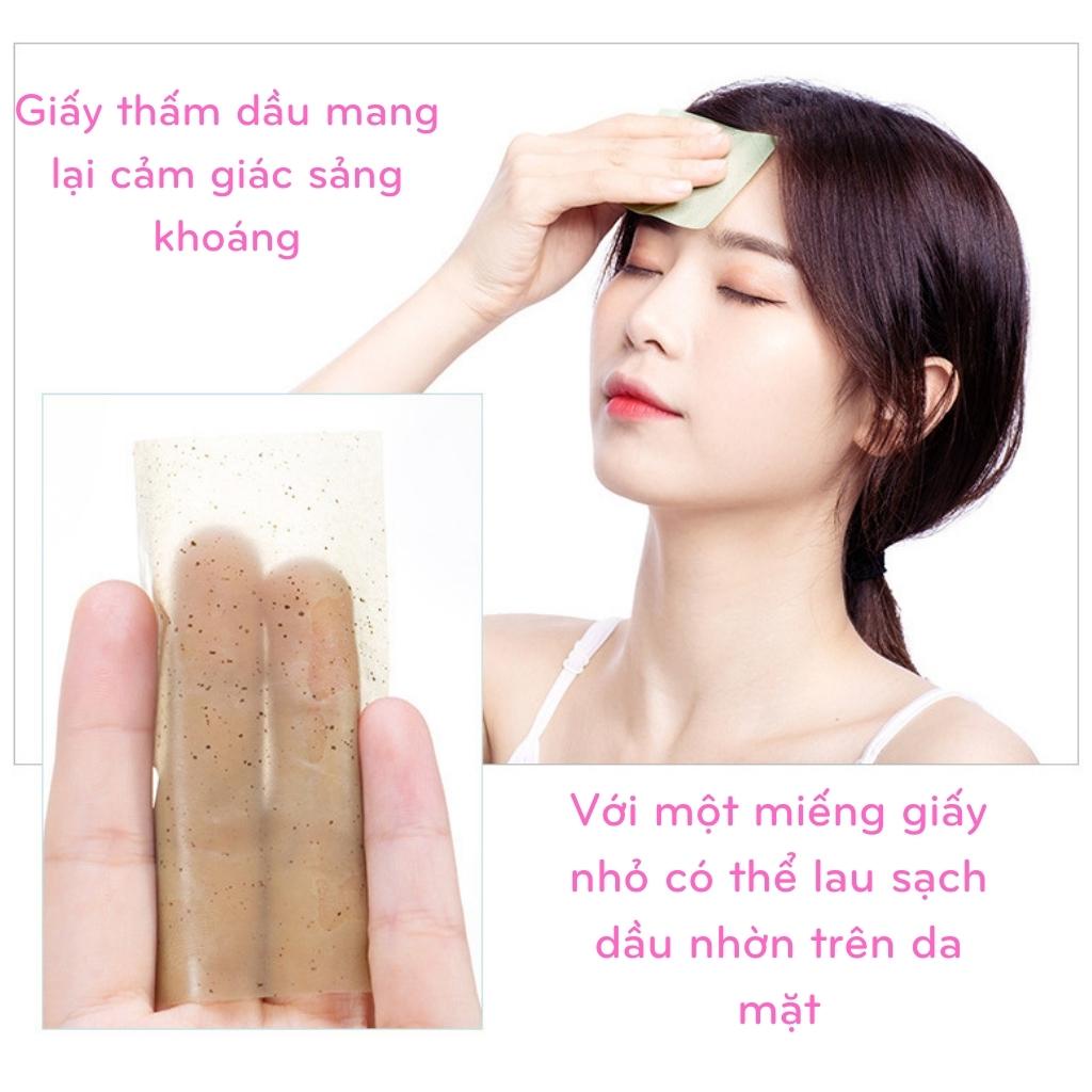 Giấy Thấm Dầu Bộ 100 Tờ Vệ Sinh Dầu Nhờn Hương Nước Hoa Cho Da Mặt Tiện Lợi