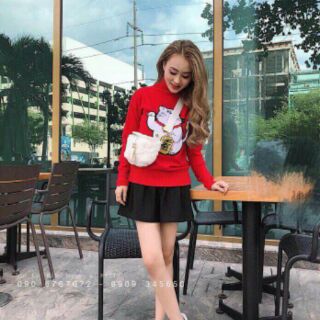 Áo len mèo thần tài