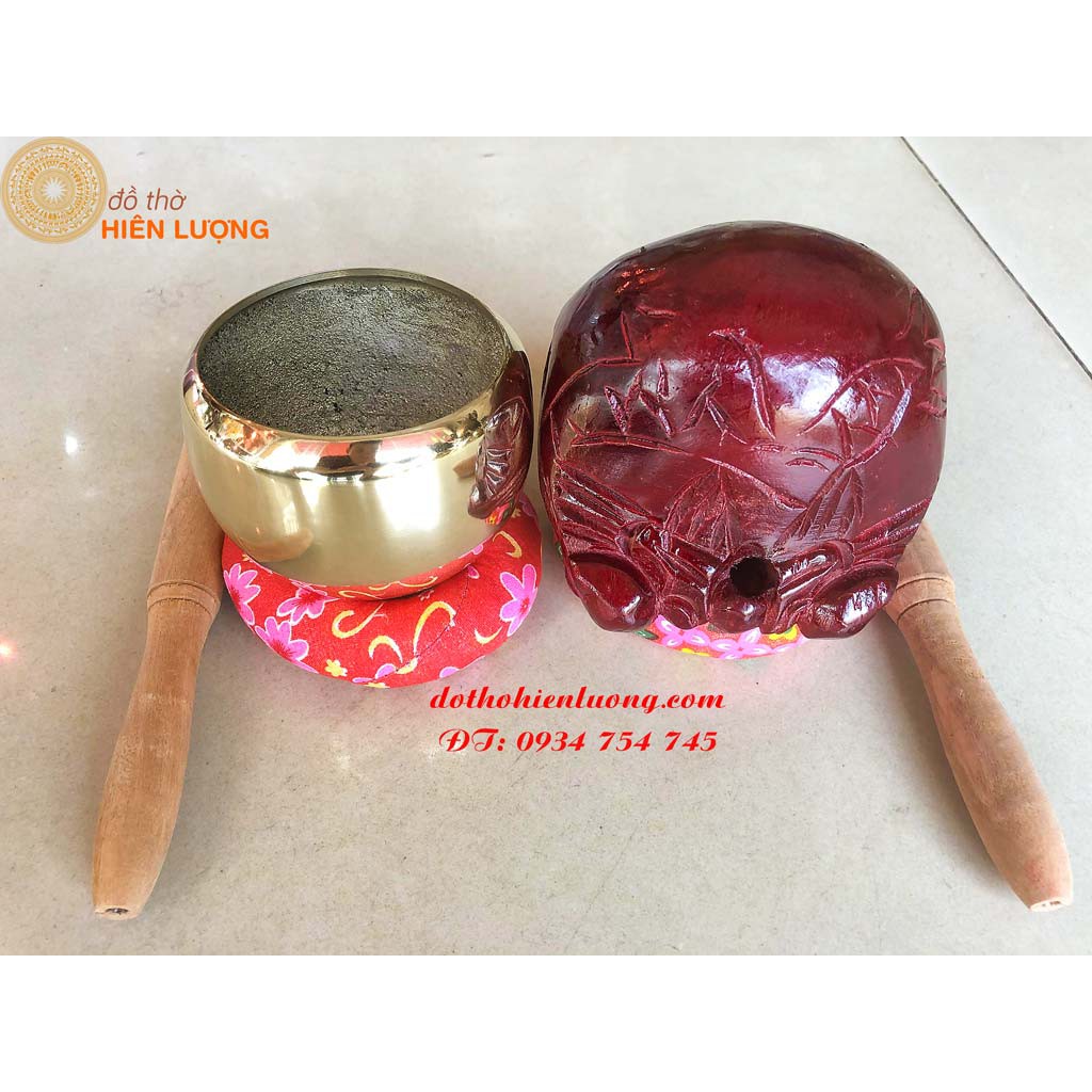 Bộ Chuông Mõ Huế Tụng Kinh Bằng Đồng Số 1 Đường Kính 8.5cm