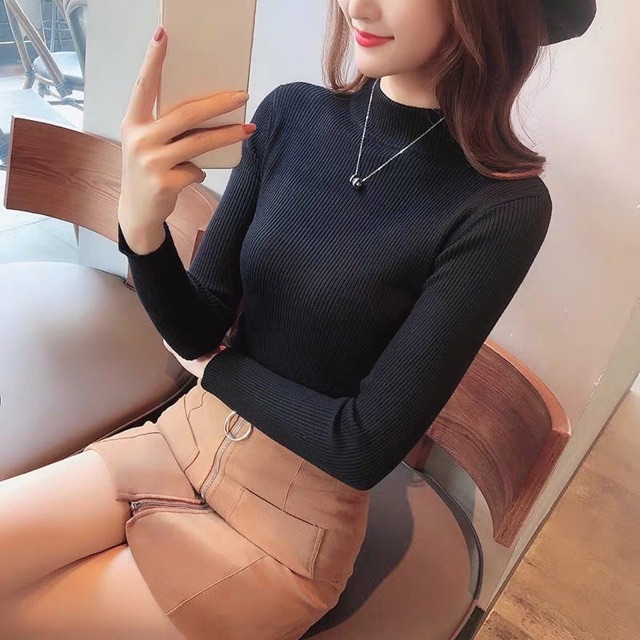 Áo len cổ 3 phân dày dặn cổ 2 lớp hàng loại 1 ( kèm ảnh thật ) | BigBuy360 - bigbuy360.vn