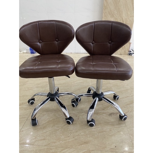 Ghế xoay spa có tựa lưng nâng hạ cao thấp loại xịn ( Đen Nâu)