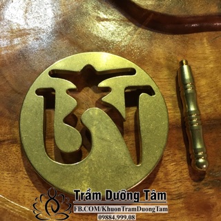 Khuôn Trầm Dưỡng Tâm Chữ Om Bằng Đồng - Dụng Cụ Đốt Trầm - Dùng cho lư hương đốt trầm, bột trầm