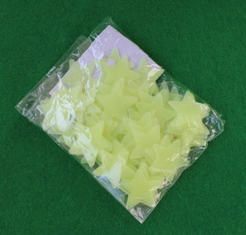 Set 100 Miếng Dán Tường Hình Bầu Trời Sao Dạ Quang Trang Trí Phòng Cho Bé