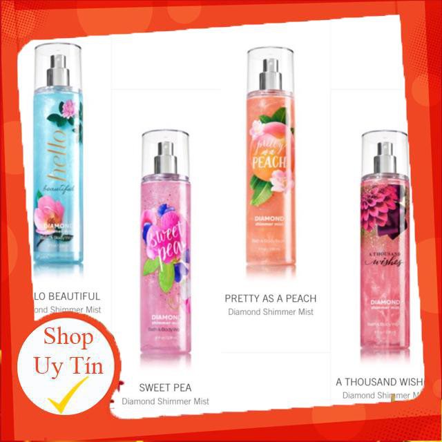 Xịt thơm có nhũ Bath and Body Works - Pretty As A Peach 🍭Hot🍭 | Thế Giới Skin Care